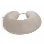 VIAGGI U Shape Round Memory Foam Soft Travel Neck Pillow for Neck Pain Relief Cervical Orthopedic Use Comfortable Neck Rest Pillow - Khaki